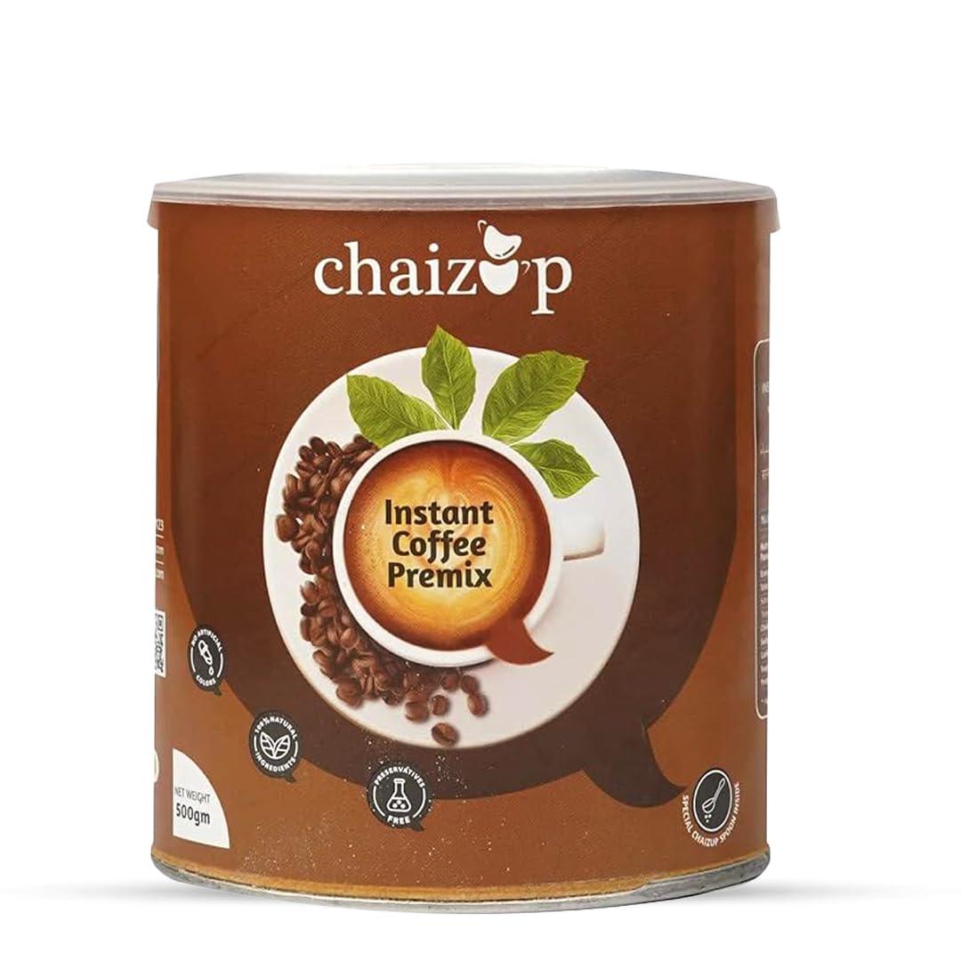 Chaizup Premium 1 Min Instant Coffee Premix - 500g Can | Regular Coffee Flavours | Approx. 36 Servings | 500g